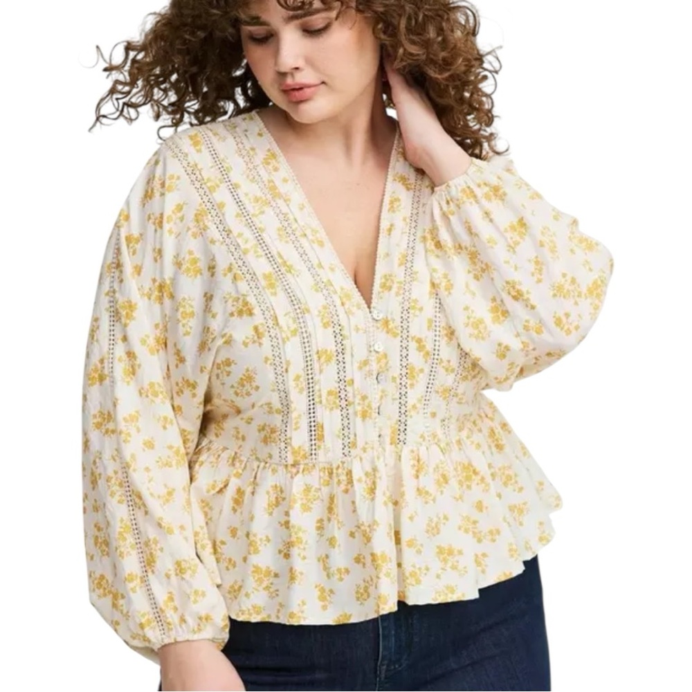 Size 1: Torrid Relaxed Floral Peasant Blouse